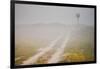 Ranch Road and Windmill in Fog, Texas, USA-Larry Ditto-Framed Photographic Print