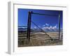 Ranch's Fencing Frames the Mountains of Grand Teton National Park, Wyoming, USA-Diane Johnson-Framed Photographic Print