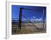Ranch's Fencing Frames the Mountains of Grand Teton National Park, Wyoming, USA-Diane Johnson-Framed Photographic Print