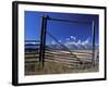 Ranch's Fencing Frames the Mountains of Grand Teton National Park, Wyoming, USA-Diane Johnson-Framed Photographic Print