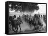Ranchers Corralling Horses on Pirovano Ranch-Leonard Mccombe-Framed Stretched Canvas