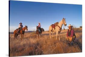 Ranchers with their horses, Horseshoe Working Ranch, Arizona, USA-null-Stretched Canvas