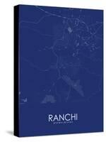 Ranchi, India Blue Map-null-Stretched Canvas