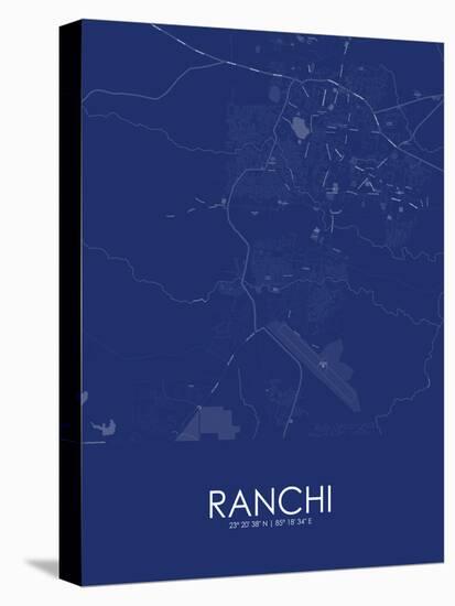 Ranchi, India Blue Map-null-Stretched Canvas