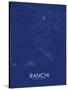 Ranchi, India Blue Map-null-Stretched Canvas