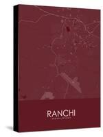 Ranchi, India Red Map-null-Stretched Canvas