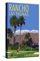 Rancho Las Palmas, California - Golfing Scene-Lantern Press-Stretched Canvas