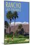 Rancho Las Palmas, California - Golfing Scene-Lantern Press-Mounted Art Print