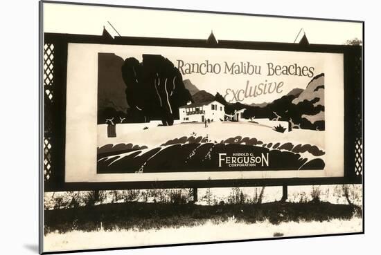 Rancho Malibu Billboard-null-Mounted Art Print