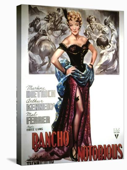 Rancho Notorious, Marlene Dietrich, 1952-null-Stretched Canvas