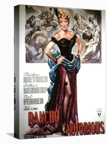 Rancho Notorious, Marlene Dietrich, 1952-null-Stretched Canvas