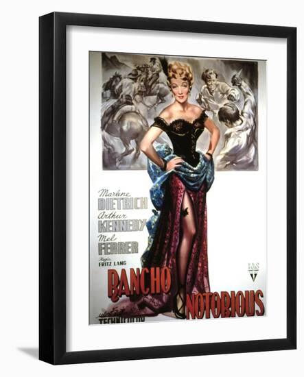 Rancho Notorious, Marlene Dietrich, 1952-null-Framed Art Print