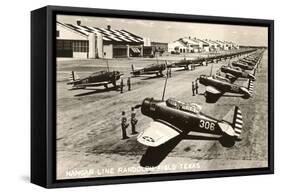 Randolph Field, Texas, with Fighter Planes-null-Framed Stretched Canvas