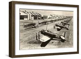 Randolph Field, Texas, with Fighter Planes-null-Framed Art Print