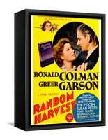 Random Harvest, Greer Garson and Ronald Colman on window card, 1942-null-Framed Stretched Canvas