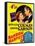 Random Harvest, Greer Garson and Ronald Colman on window card, 1942-null-Framed Stretched Canvas