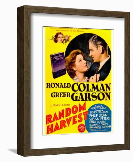 Random Harvest, Greer Garson and Ronald Colman on window card, 1942-null-Framed Art Print