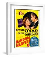 Random Harvest, Greer Garson and Ronald Colman on window card, 1942-null-Framed Art Print