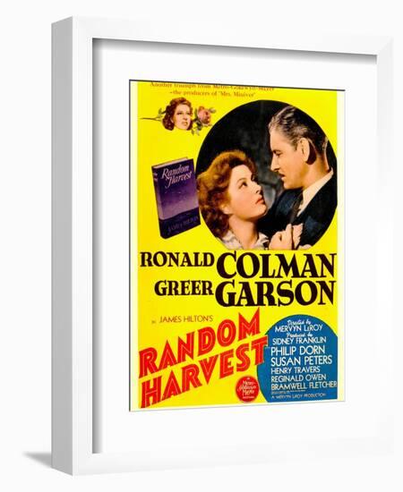 Random Harvest, Greer Garson and Ronald Colman on window card, 1942-null-Framed Art Print