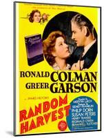 Random Harvest, Greer Garson and Ronald Colman on window card, 1942-null-Mounted Art Print