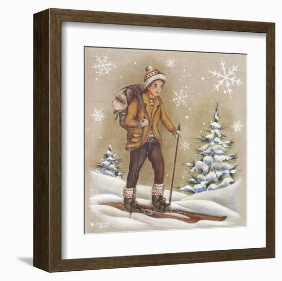 Randonnée À Ski-Stéphanie Holbert-Framed Art Print