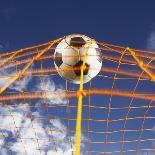 Soccer Ball Going Into Goal Net-Randy Faris-Photographic Print