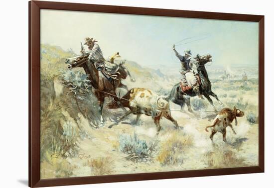 Range Mother, 1908-Charles Marion Russell-Framed Giclee Print