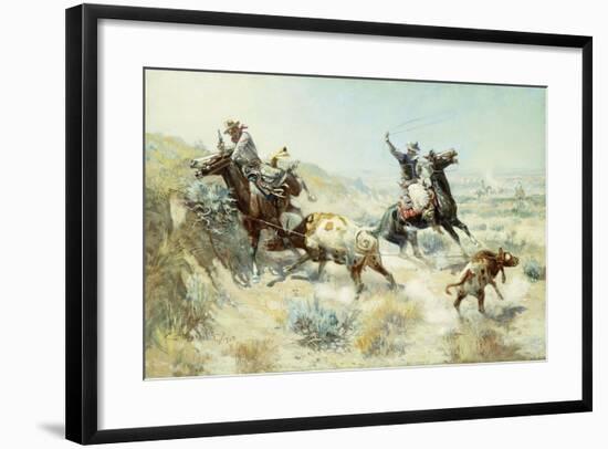 Range Mother, 1908-Charles Marion Russell-Framed Giclee Print