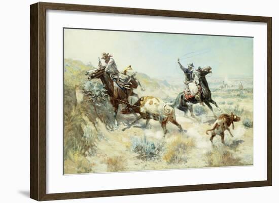 Range Mother, 1908-Charles Marion Russell-Framed Giclee Print