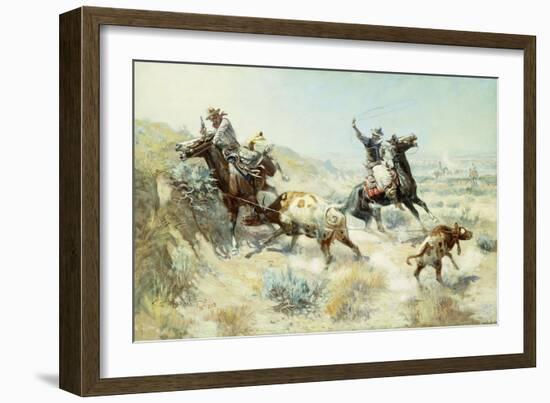 Range Mother, 1908-Charles Marion Russell-Framed Giclee Print