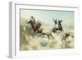 Range Mother, 1908-Charles Marion Russell-Framed Giclee Print