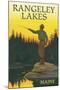 Rangeley Lakes, Maine - Fly Fishing Scene - Lantern Press Artwork-Lantern Press-Mounted Art Print
