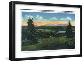 Rangeley Lakes, Maine - Manor Hill Overlooking Rangeley Village Scene-Lantern Press-Framed Art Print