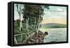 Rangeley Lakes, Maine - View of the Lake Shore-Lantern Press-Framed Stretched Canvas