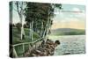 Rangeley Lakes, Maine - View of the Lake Shore-Lantern Press-Stretched Canvas