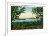 Rangeley, Maine - View Across Rangeley Lake-Lantern Press-Framed Premium Giclee Print