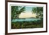 Rangeley, Maine - View Across Rangeley Lake-Lantern Press-Framed Premium Giclee Print