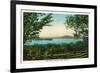 Rangeley, Maine - View Across Rangeley Lake-Lantern Press-Framed Premium Giclee Print