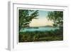 Rangeley, Maine - View Across Rangeley Lake-Lantern Press-Framed Art Print