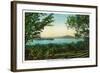 Rangeley, Maine - View Across Rangeley Lake-Lantern Press-Framed Art Print