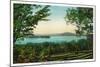 Rangeley, Maine - View Across Rangeley Lake-Lantern Press-Mounted Art Print