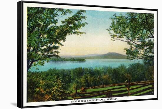 Rangeley, Maine - View Across Rangeley Lake-Lantern Press-Framed Stretched Canvas