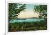 Rangeley, Maine - View Across Rangeley Lake-Lantern Press-Framed Art Print