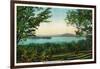 Rangeley, Maine - View Across Rangeley Lake-Lantern Press-Framed Art Print