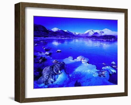 Rannoch Moor in Winter, Highland Region, Scotland, UK, Europe-Simon Harris-Framed Photographic Print