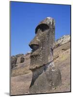 Rano Raraku, Moai on Inner Slopes of Volcanic Crater, Easter Island, Chile, Pacific-Geoff Renner-Mounted Photographic Print