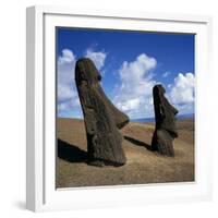 Rano Raraku, Outer Crater Slopes, Birthplace of the Moai (Statues), Unesco World Heritage Site-Geoff Renner-Framed Photographic Print