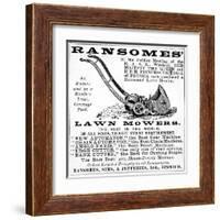 Ransome's Lawn Mowers-null-Framed Art Print