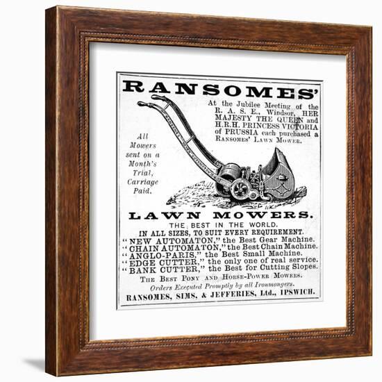 Ransome's Lawn Mowers-null-Framed Art Print