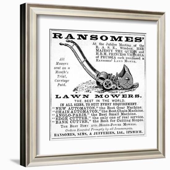 Ransome's Lawn Mowers-null-Framed Art Print